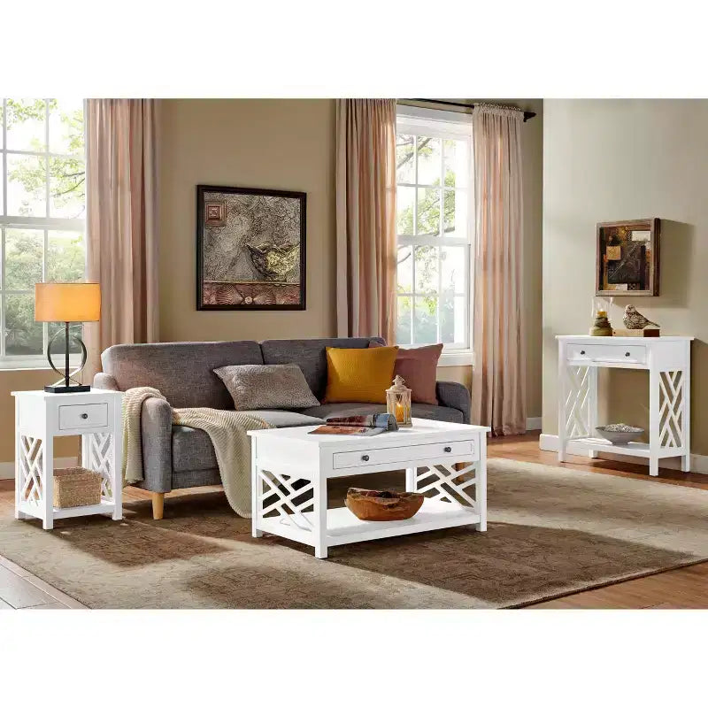 Tavolino da salotto Alaterre Furniture Middlebury in legno con ripiano portaoggetti