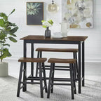 Set da pranzo Buylateral Galena a 4 pezzi in legno massello compatto ad altezza bancone