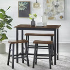Set da pranzo Buylateral Galena a 4 pezzi in legno massello compatto ad altezza bancone