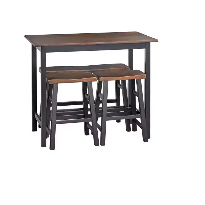 Set da pranzo Buylateral Galena a 4 pezzi in legno massello compatto ad altezza bancone