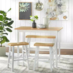 Set da pranzo Buylateral Galena a 4 pezzi in legno massello compatto ad altezza bancone