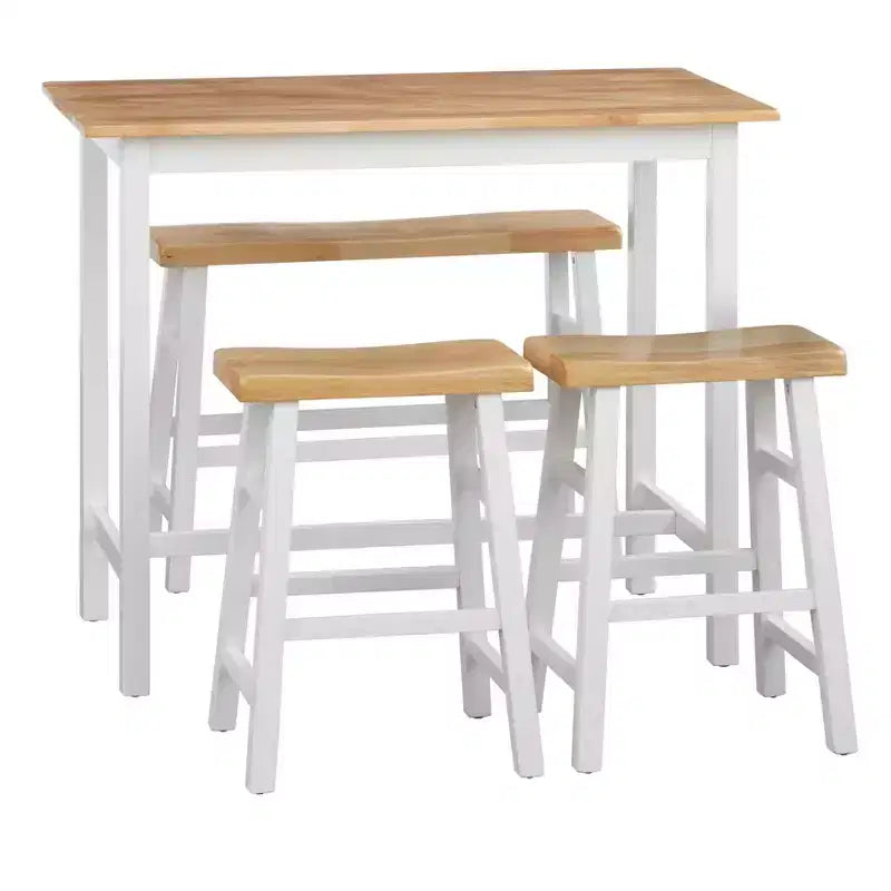 Buylateral 4Pc Galena Compact Solid Wood Counter Height Dining Set