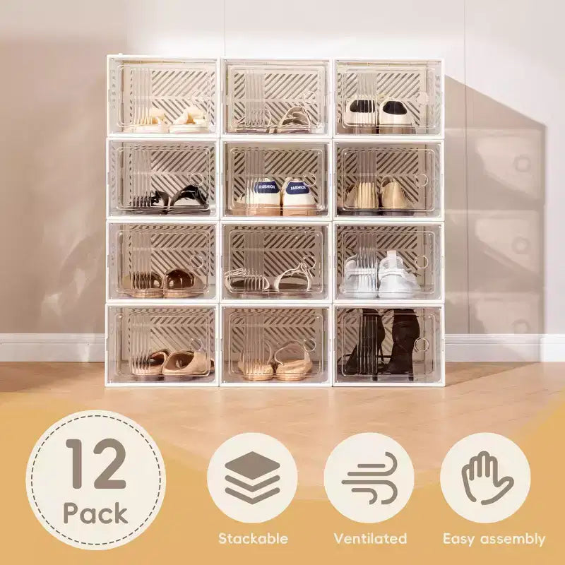 VUSIGN 12pz Scatola per scarpe impilabile
