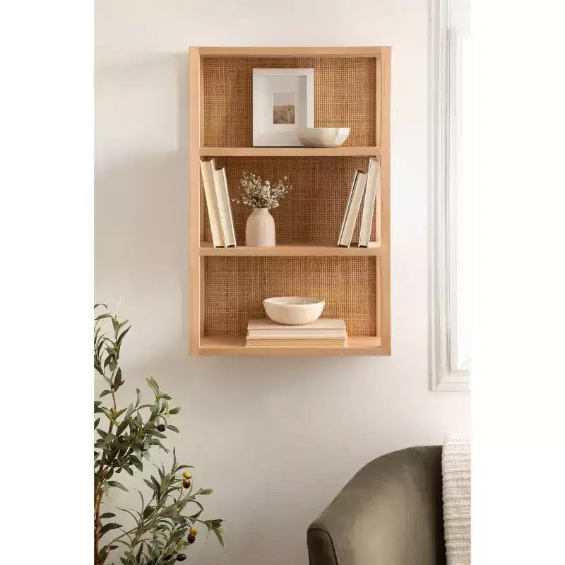 Kate & Laurel All Things Decor 30 Scaffale da parete in rattan/legno Ori