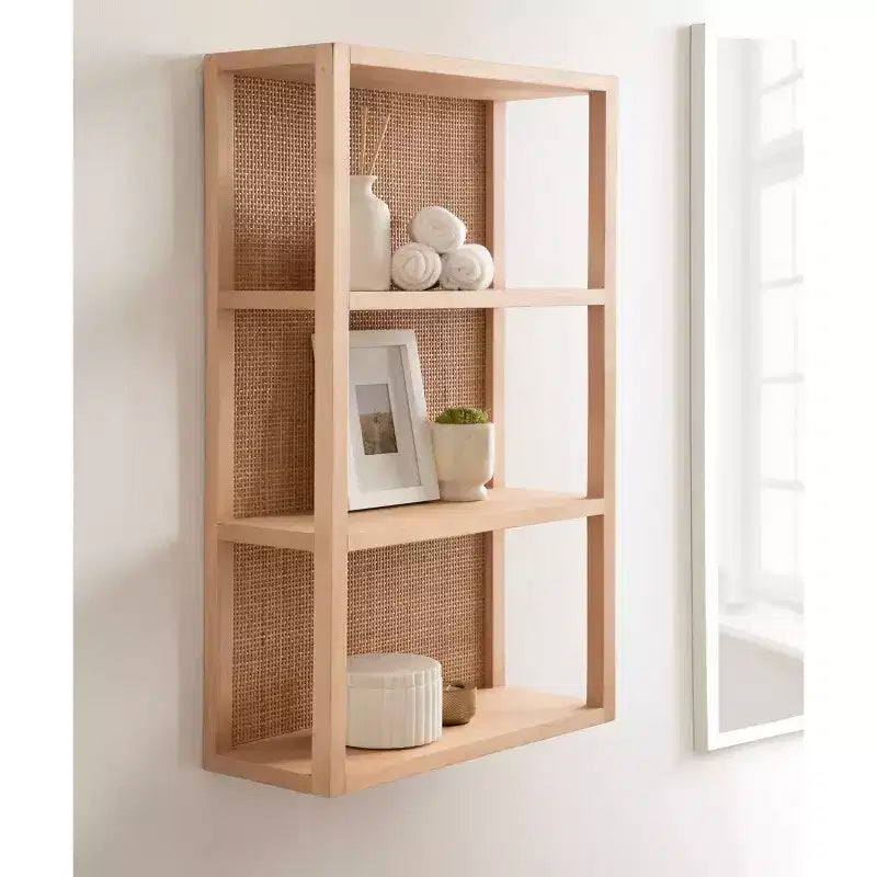 Kate & Laurel All Things Decor 30 Scaffale da parete in rattan/legno Ori