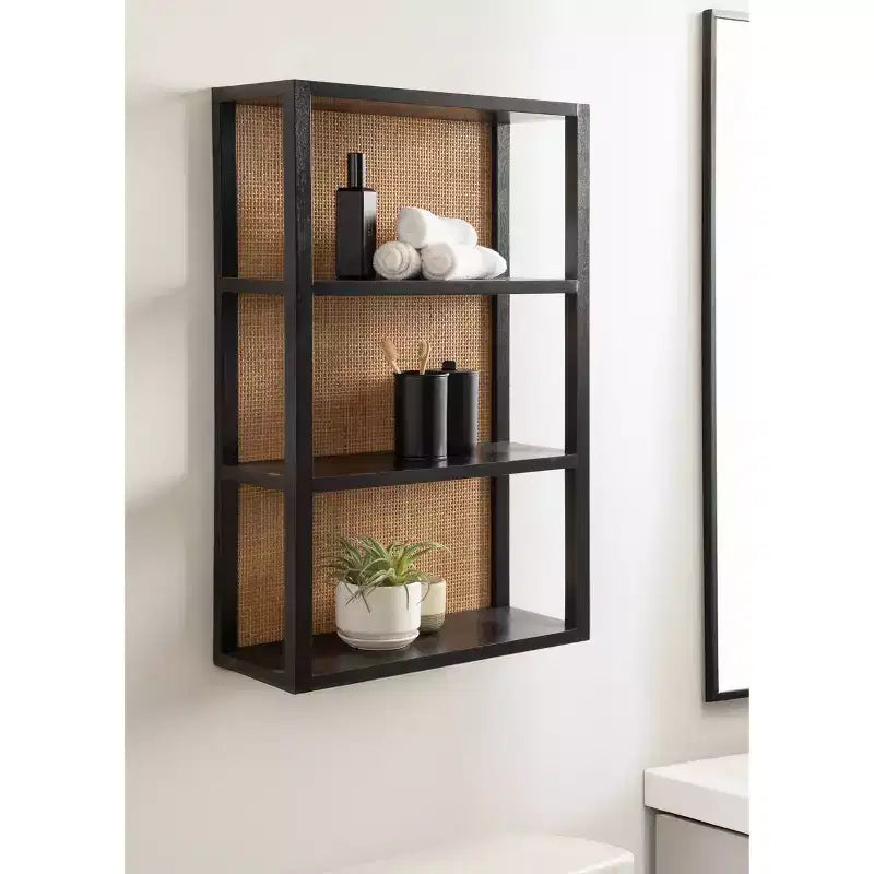 Kate & Laurel All Things Decor 30 Scaffale da parete in rattan/legno Ori