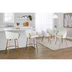 LumiSource Set di 2 sgabelli da bar Claire altezza bancone in PU