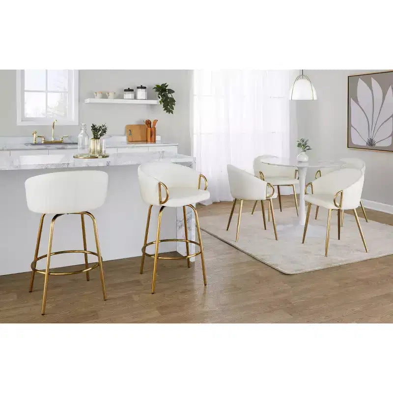 LumiSource Set di 2 sgabelli da bar Claire altezza bancone in PU