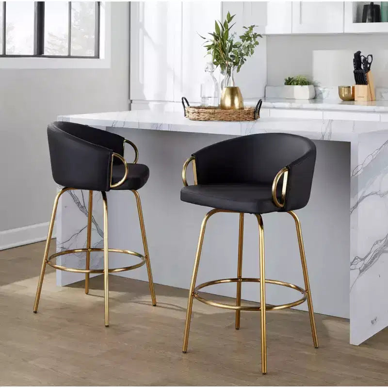 LumiSource Set di 2 sgabelli da bar Claire altezza bancone in PU