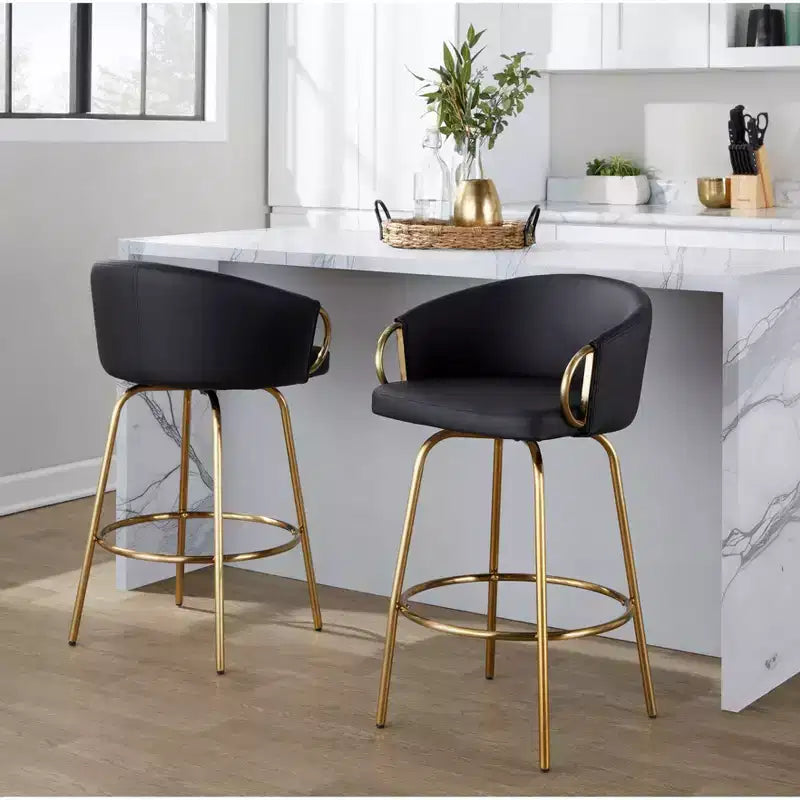 LumiSource Set di 2 sgabelli da bar Claire altezza bancone in PU