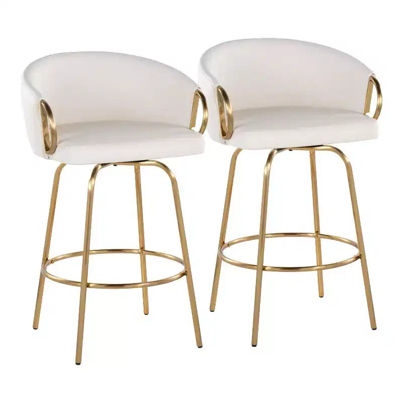LumiSource Set di 2 sgabelli da bar Claire altezza bancone in PU