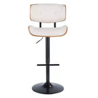 LumiSource Set di 3 Sgabelli da Bar Regolabili Lombardi Metallo Nero/Noce PU