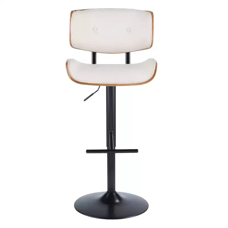 LumiSource Set di 3 Sgabelli da Bar Regolabili Lombardi Metallo Nero/Noce PU