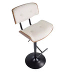 LumiSource Set di 3 Sgabelli da Bar Regolabili Lombardi Metallo Nero/Noce PU