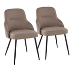 LumiSource Set of 2 York Upholstered PU Chair Black