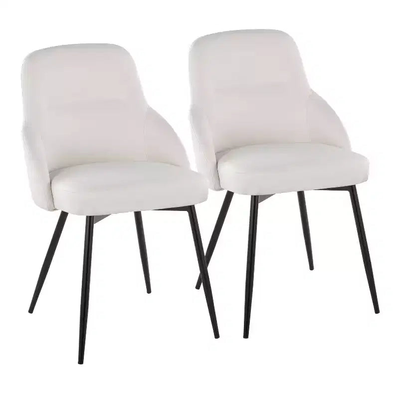 LumiSource Set di 2 sedie York imbottite in PU nero