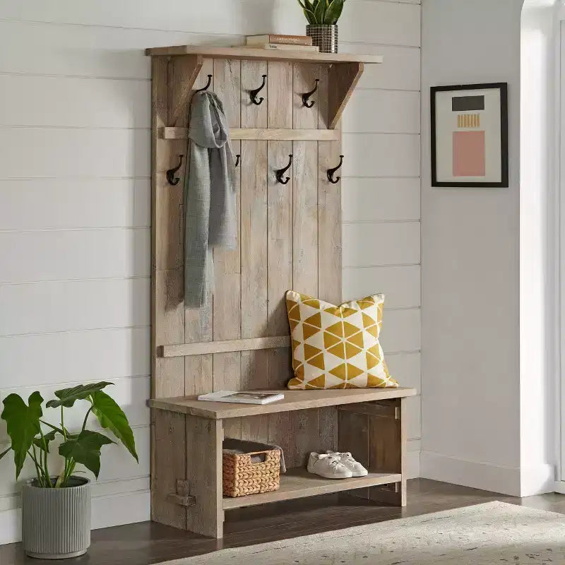 70 Hall Tree Driftwood - Alaterre Furniture