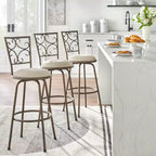 Buylateral Set di 3 sgabelli da bar girevoli Claremont regolabili in altezza 24-30" in metallo