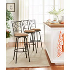 Buylateral Set di 3 sgabelli da bar girevoli Claremont regolabili in altezza 24-30" in metallo