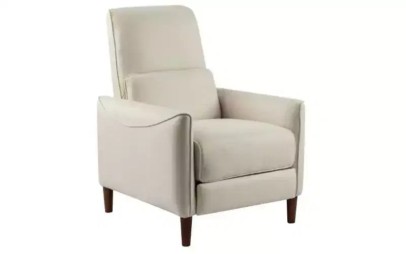 Christopher Knight Home Owen Poltrona reclinabile imbottita con gambe affusolate in legno di caucciù