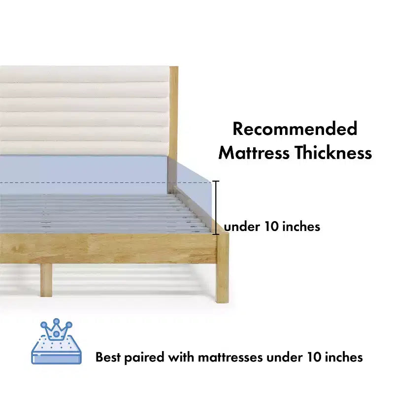 HOMES: Inside + Out Letto a piattaforma Queen Belna con rivestimento in bouclé