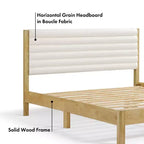 HOMES: Inside + Out Letto a piattaforma Queen Belna con rivestimento in bouclé