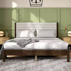 HOMES: Inside + Out Letto a piattaforma Queen Belna con rivestimento in bouclé