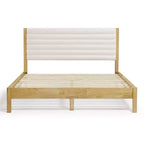 HOMES: Inside + Out Letto a piattaforma Queen Belna con rivestimento in bouclé