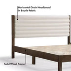 HOMES: Inside + Out Letto a piattaforma Queen Belna con rivestimento in bouclé