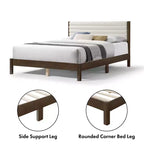 HOMES: Inside + Out Letto a piattaforma Queen Belna con rivestimento in bouclé