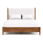 HOMES: Inside + Out Letto a Piattaforma Moderno di Metà Secolo Riverstone con Testiera Boucle