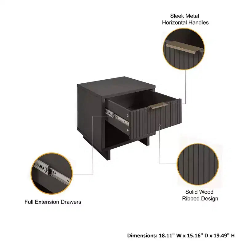 Manhattan Comfort Set di 2 comodini Granville con