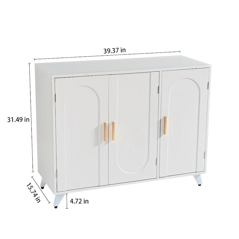 Credenza/Madia con 3 Ante e Ripiani Rimovibili