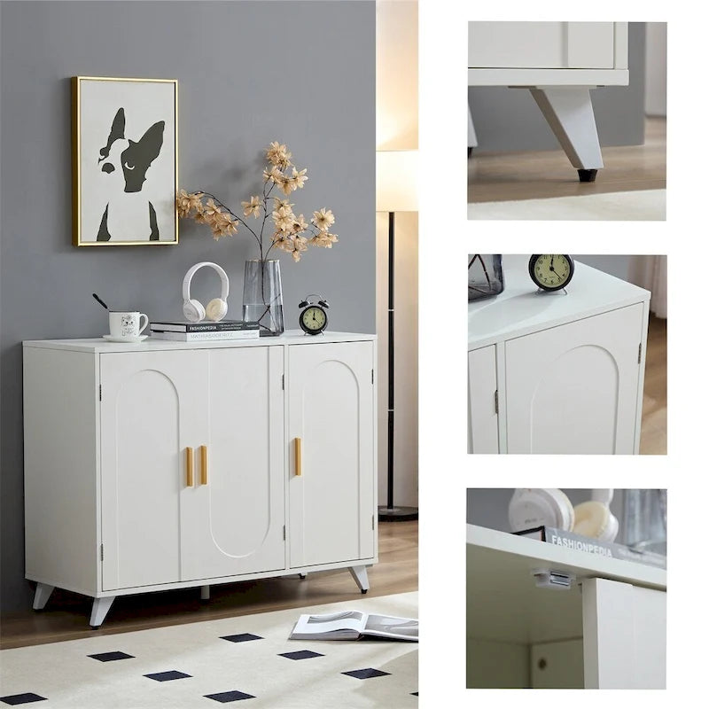 Credenza/Madia con 3 Ante e Ripiani Rimovibili