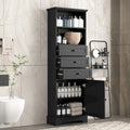 Mobile contenitore alto nero con 3 cassetti e ripiani regolabili per bagno, studio, ufficio e interni