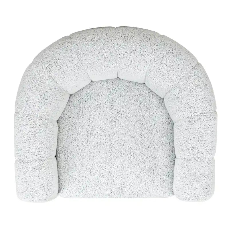 Poltrona girevole Bouclé – Bianco e Nero, 96,5 cm L x 84 cm P x 71 cm A