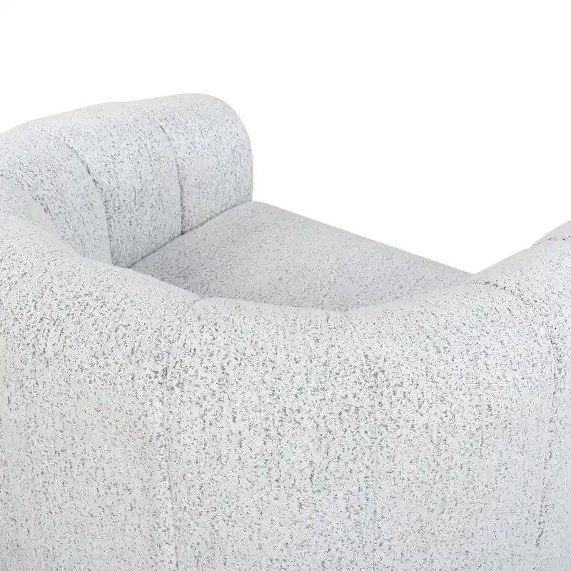 Poltrona girevole Bouclé – Bianco e Nero, 96,5 cm L x 84 cm P x 71 cm A