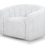 Poltrona girevole Bouclé – Bianco e Nero, 96,5 cm L x 84 cm P x 71 cm A