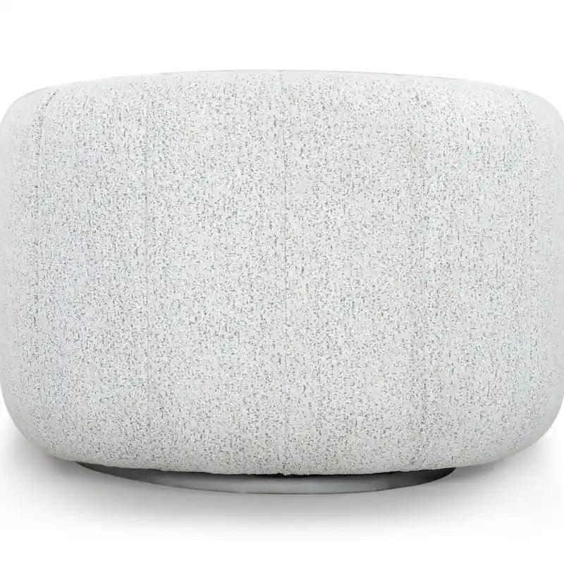 Poltrona girevole Bouclé – Bianco e Nero, 96,5 cm L x 84 cm P x 71 cm A