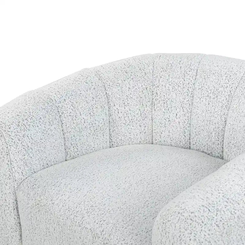 Poltrona girevole Bouclé – Bianco e Nero, 96,5 cm L x 84 cm P x 71 cm A