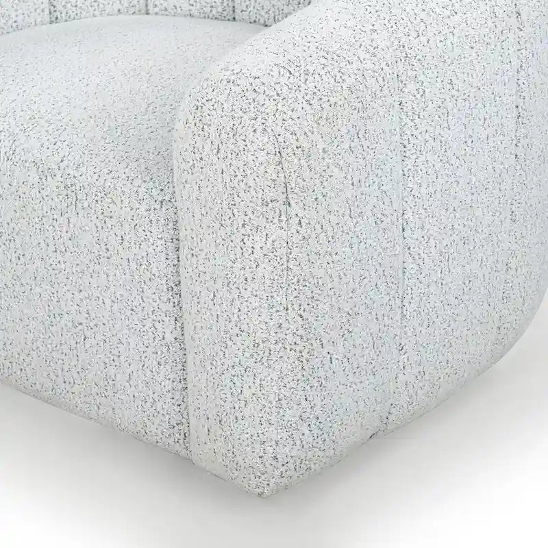Poltrona girevole Bouclé – Bianco e Nero, 96,5 cm L x 84 cm P x 71 cm A